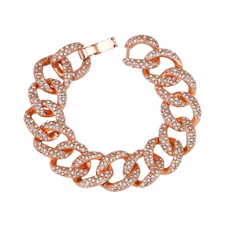 Estele Rose Gold Plated Exquisite Cuban Bracelet for Women