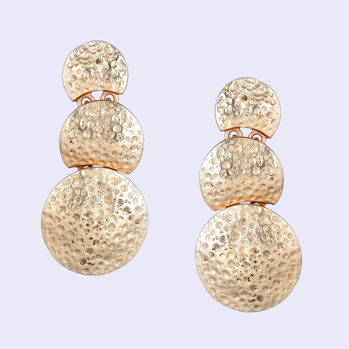 Estele Gold Tone Trendy & Classy Circular Pattern Beaten Gold Drop & Dangle Earrings for Women