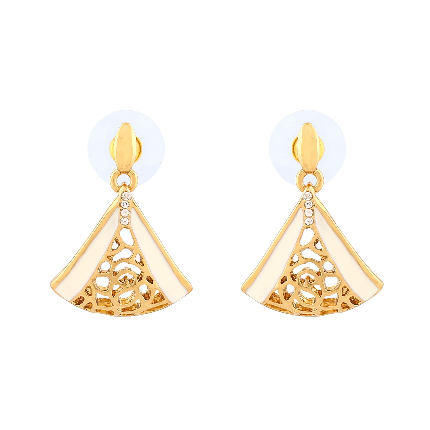 Estele Gold Plated Glorious Earrings with Crystals for Women