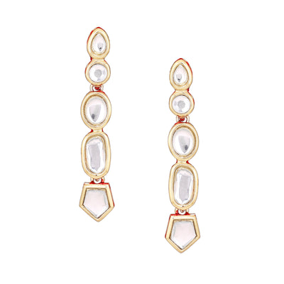 Gift Designer Kundan Long Traditional Earrings For Women