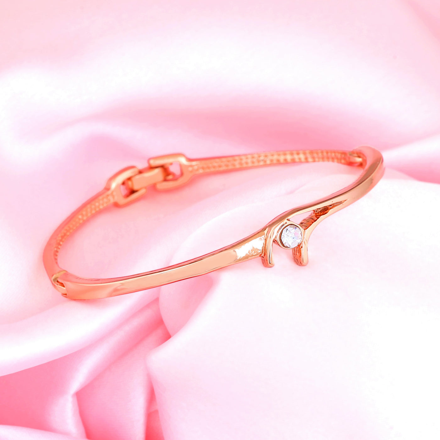 Estele Rose Gold Plated Sleek Designer Bracelet for Women