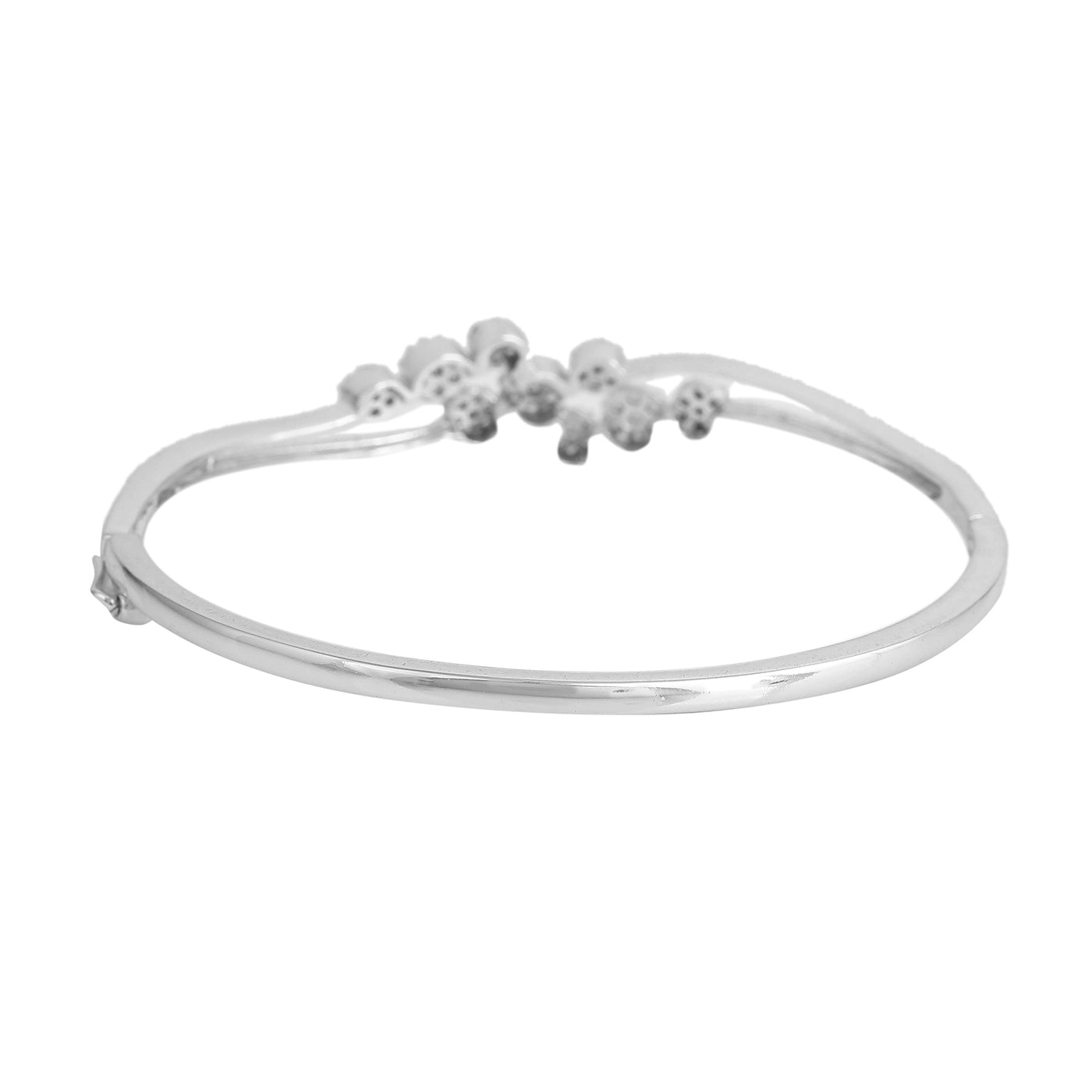 Estele Opulent Comfort Fit CZ Bracelet: Rhodium Plated Shimmering White American Diamond Classic Wristwear/Bracelet for Girls & Women