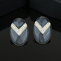 Estele Black colour and white Stones studs for women
