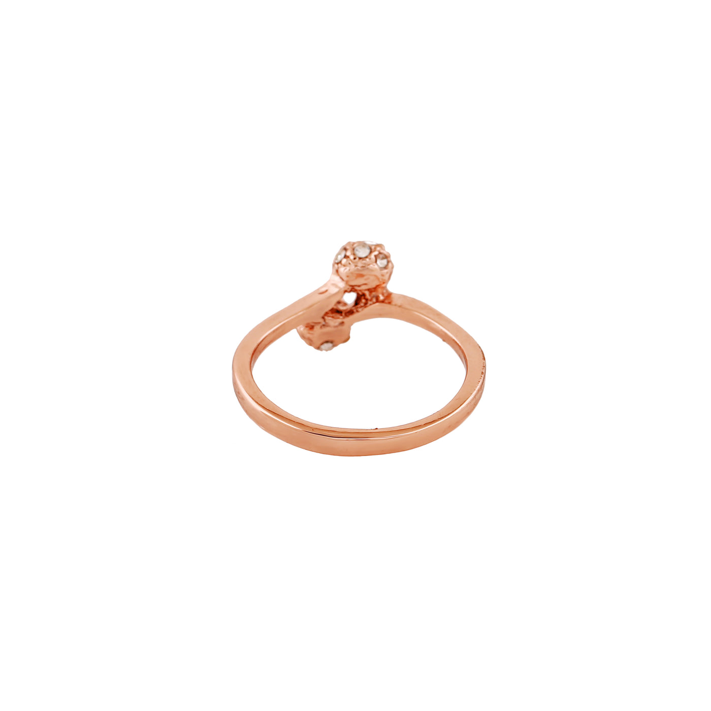 Estele Rose Gold Plated Intricate Design Finger Ring with Austrian Crystals for Women