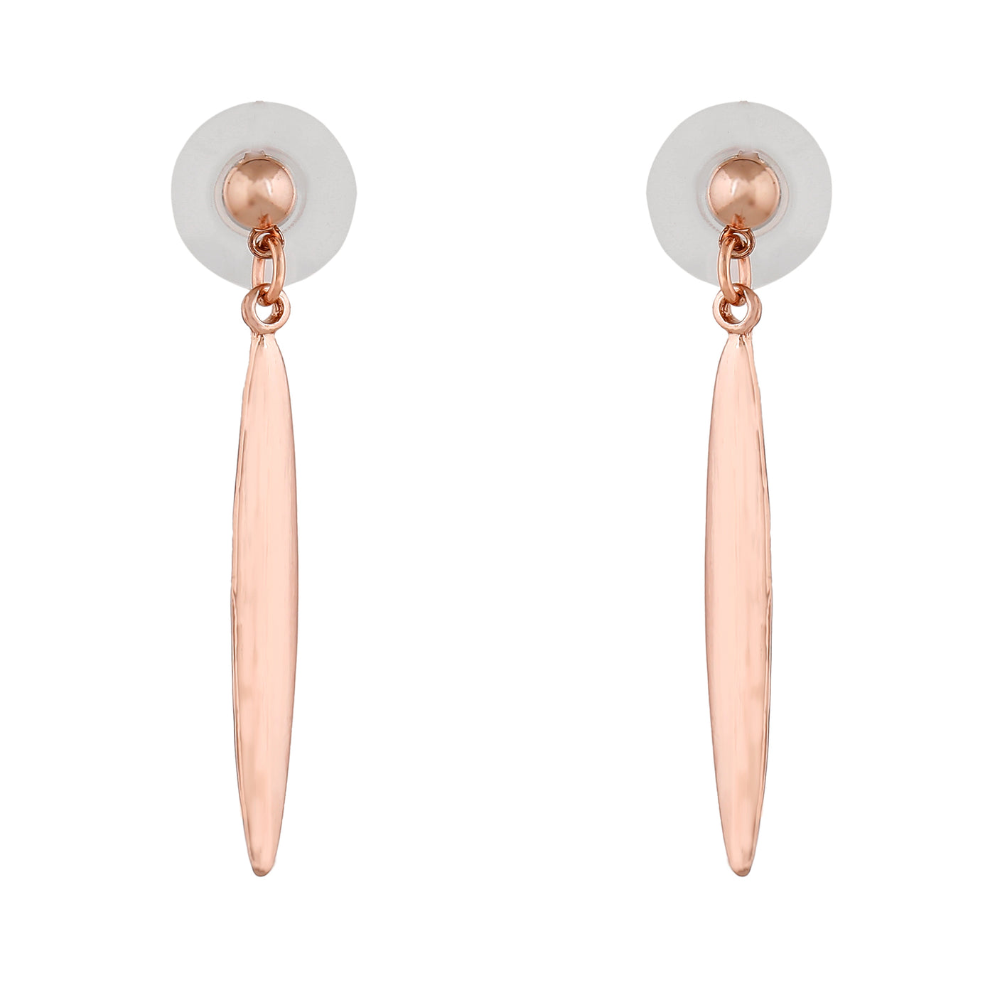 Estele Rose Gold Plated Cone Designer Dangle Earrings for Women