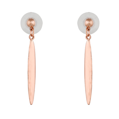 Estele Rose Gold Plated Cone Designer Dangle Earrings for Women