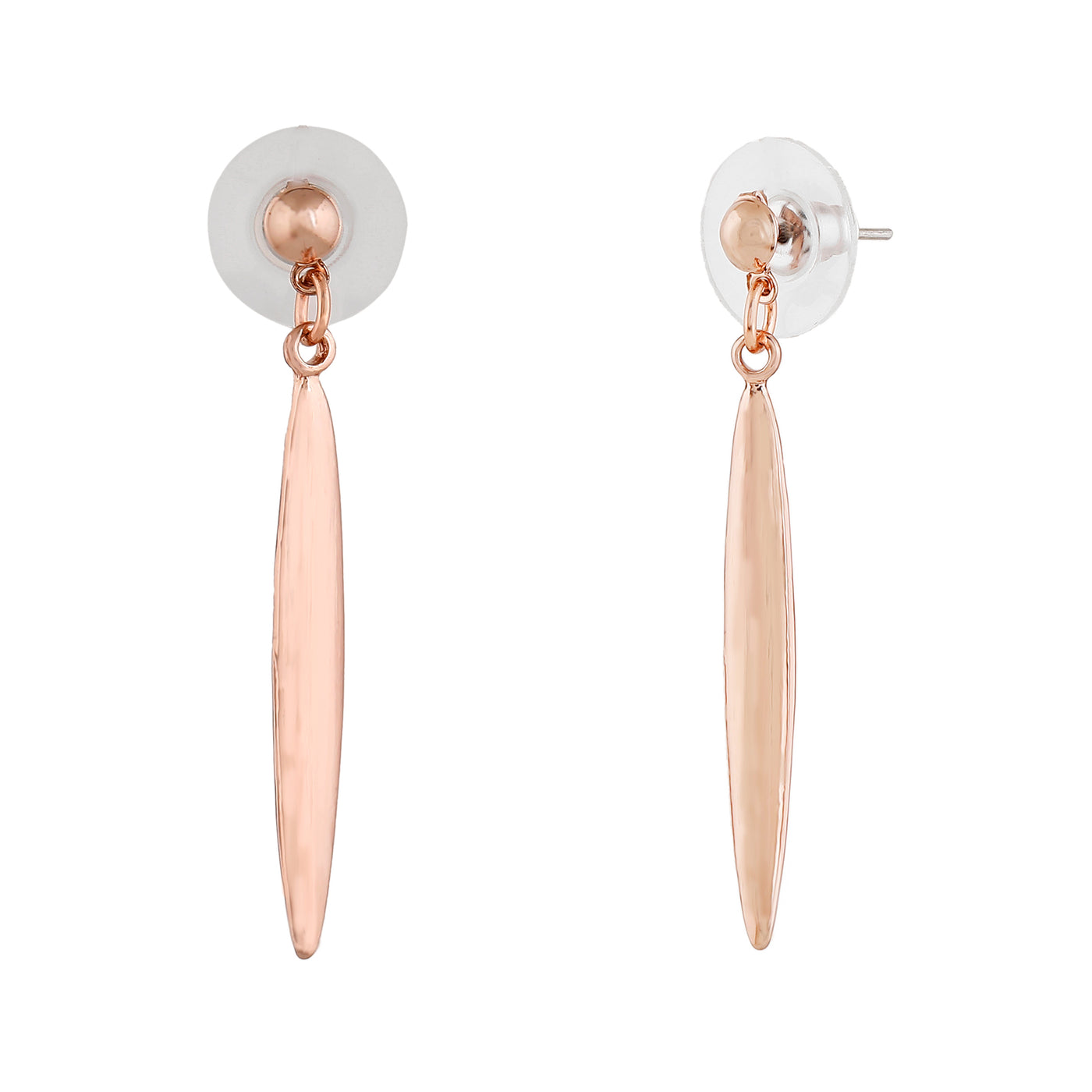 Estele Rose Gold Plated Cone Designer Dangle Earrings for Women