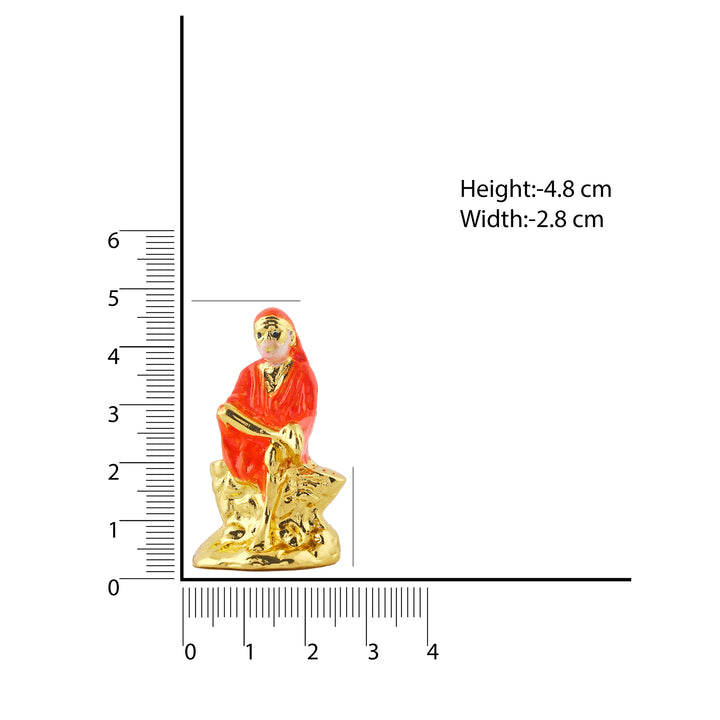 Estele Gold Plated Enamel Lord Sai Baba Idol