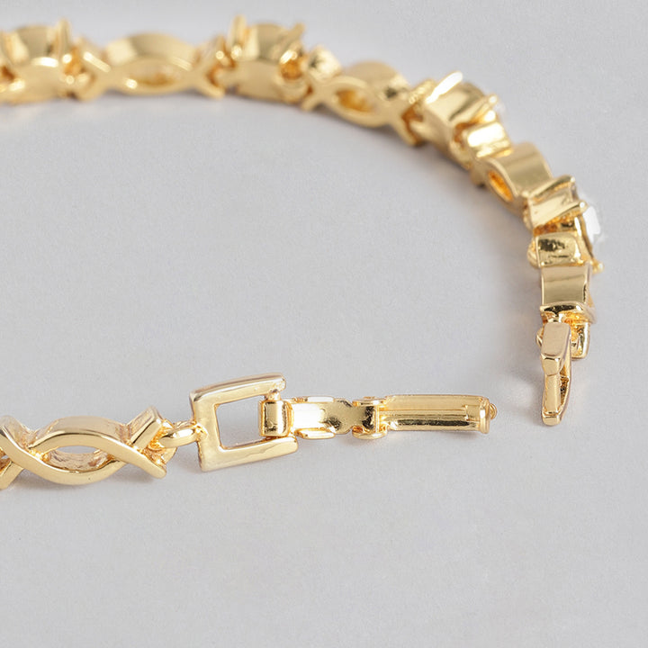 Estele Gold Plated Gorgeous Bracelet with Crystals for Girls/Women