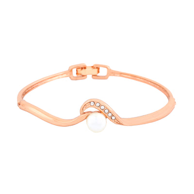 Estele Rose Gold Plated Sparkling Pearl Bracelet for Women