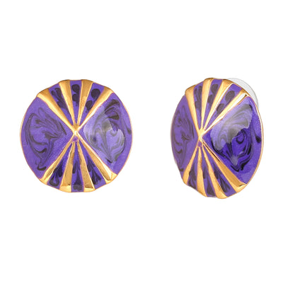 Estele Gold Plated Round Shaped Stud Earrings for Women