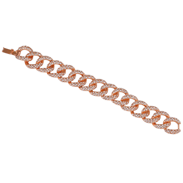 Estele Rose Gold Plated Exquisite Cuban Bracelet for Women