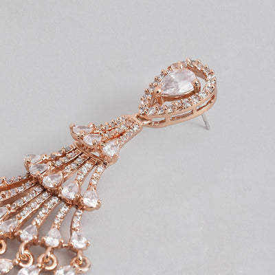 Estele Rose Gold Plated CZ Beautiful Designer Earrings for Women