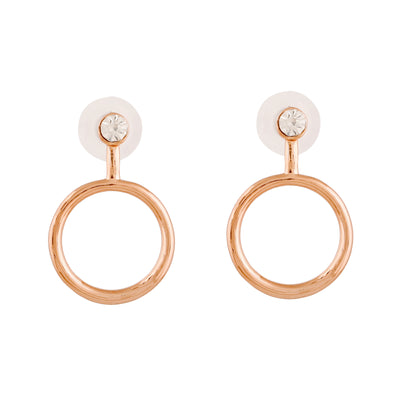 Estele Rose Gold Plated Stylish Circular Designer Earrings for Girls/Women