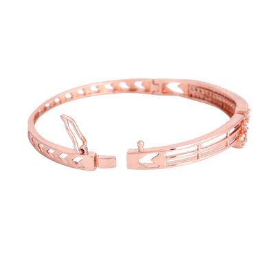 Estele Opulent Glow: Radiant American Diamond Bracelet with Glossy Rosegold Plated for Women– Lightweight & Designed for Effortless Luxury