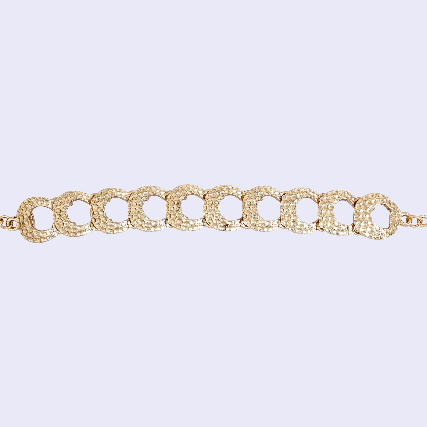 Estele Gold Tone Trendy & Stylish Adjustable Beaten Gold Bracelet for Women