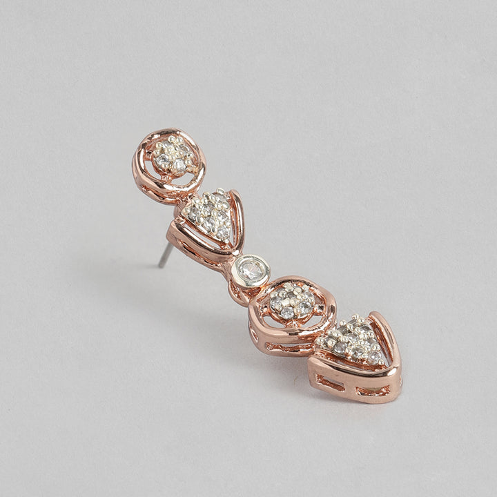 Estele Rose Gold Plated CZ Gorgeous Necklace Set for Women