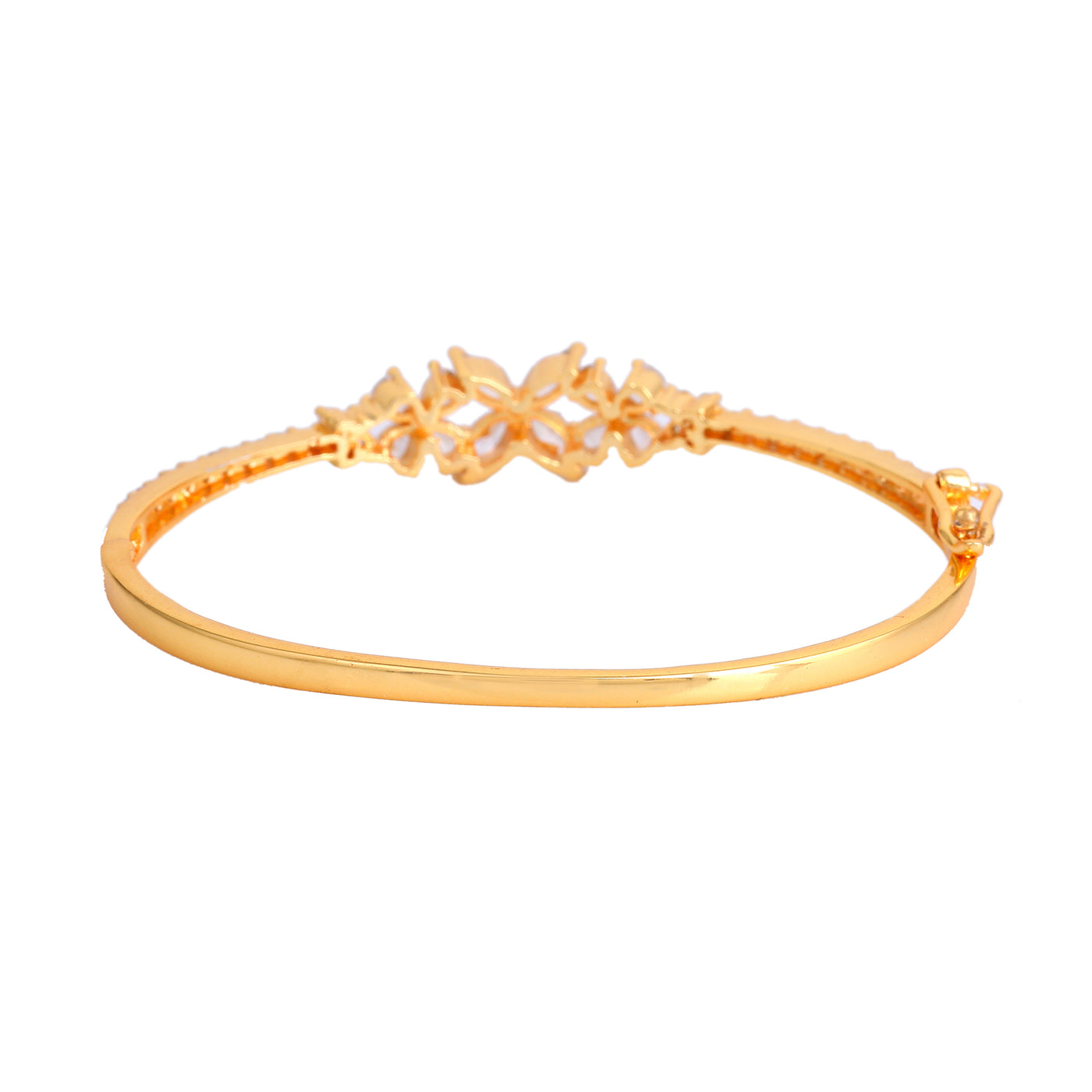 Estele Eternal Spark: Sleek & Dazzling Gold Plated American Diamond Bracelet for Women– A Fusion of Lightweight Luxury & Style