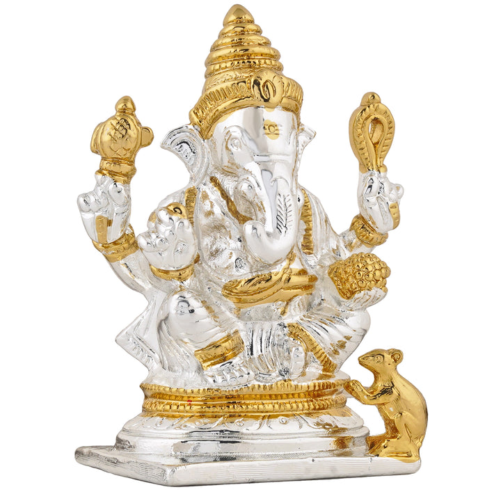 Estele Gold & Rhodium Plated Lord Ganesh Idol (18T)