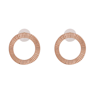 Estele Rose Gold Plated Circular Stud Earrings for Women