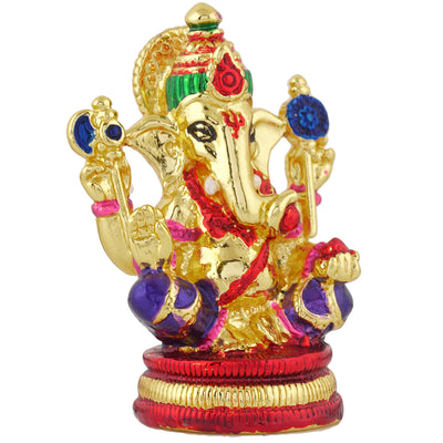 Estele Gold Plated Enamel Holy Ganesh Idol