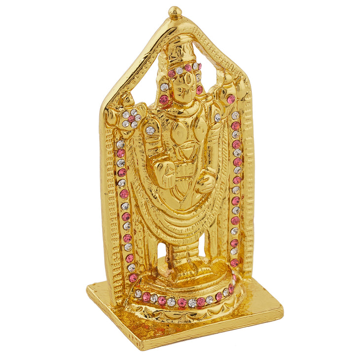 Estele Gold Plated Lord Venkateshwara (Tirupathi Balaji) Idol (BG - with stones)