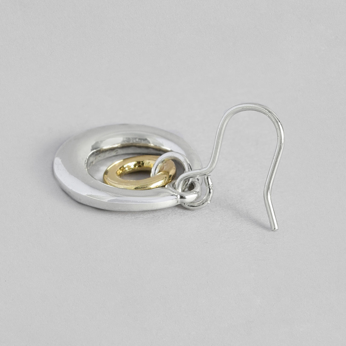 Estele Gold & Rhodium Plated Concentric Circles Drop Earrings for Girls and Women