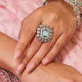 Estele Rhodium Plated CZ Fascinating Finger Ring for Women(Adjustable)