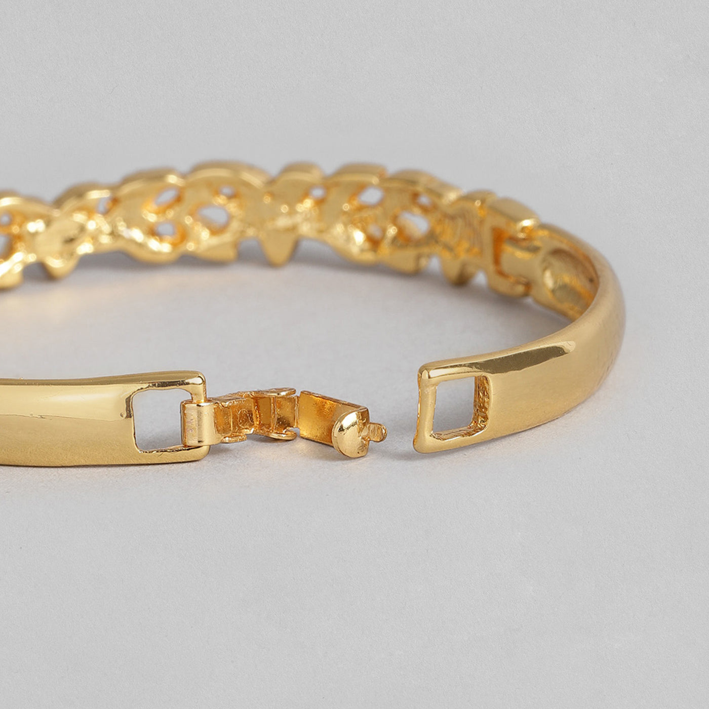 Estele Gold Plated Crystal Studded Bangle Bracelet for Girls and Women
