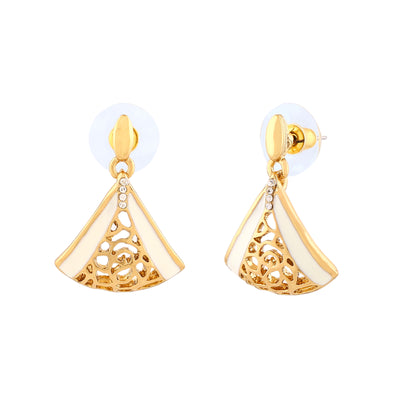 Estele Gold Plated Glorious Earrings with Crystals for Women