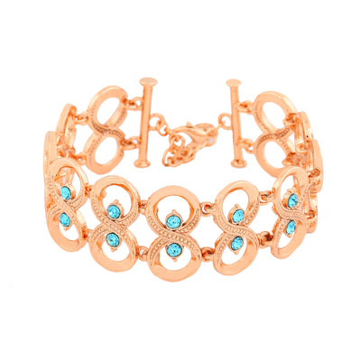 Estele Rose Gold Plated Sparkling Bracelet with Crystals for Women