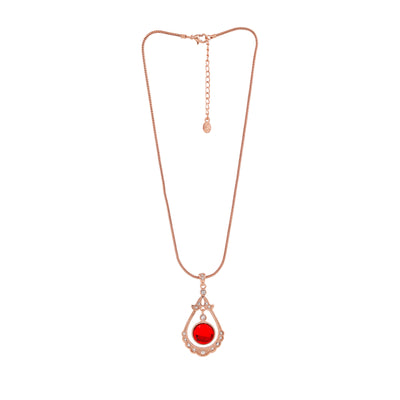 Estele Rose Gold Plated Gorgeous Drop Necklace Set for Women