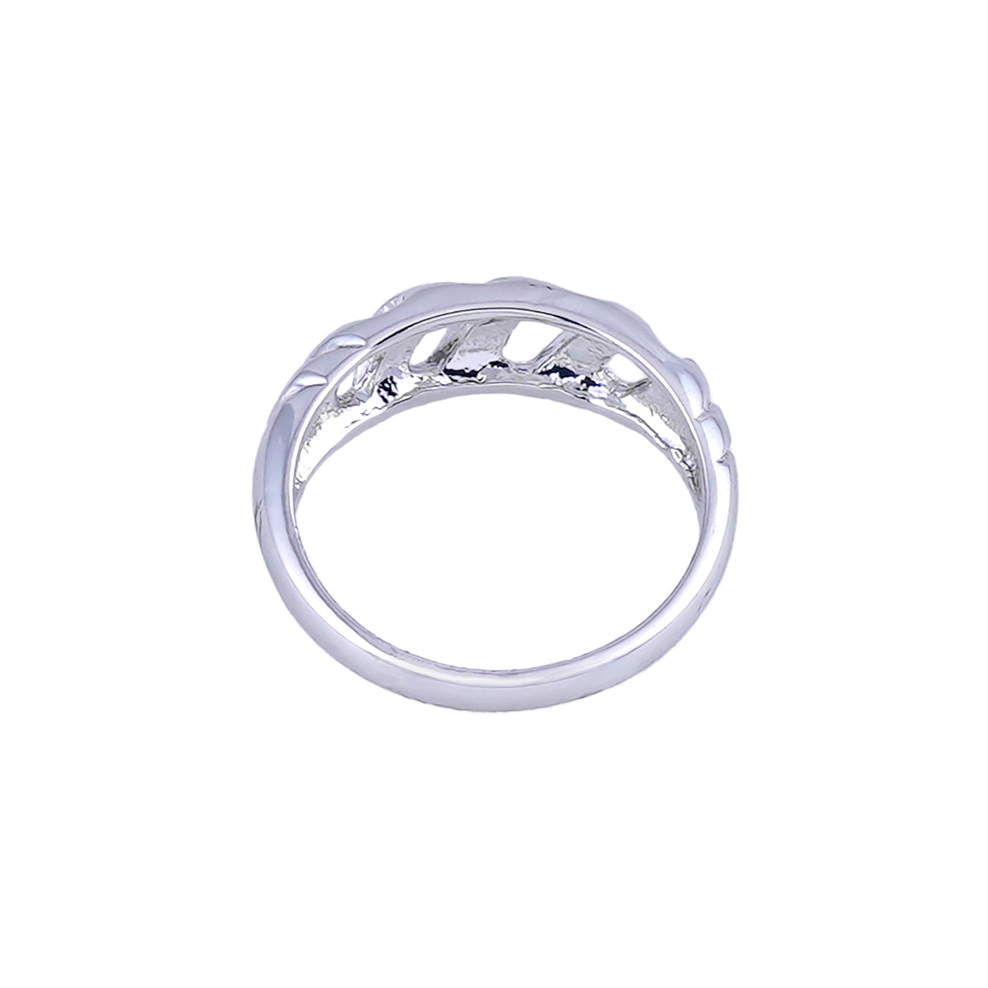 Estele Rhodium Plated Stunning Finger Ring for Women