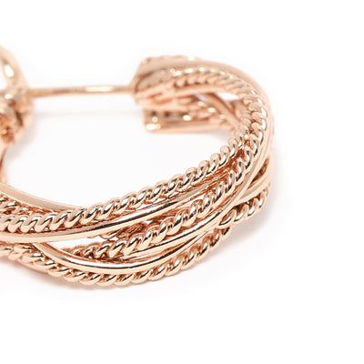 Estele Rose Gold Plated InterTwine Designer Hoop Earrings for Women