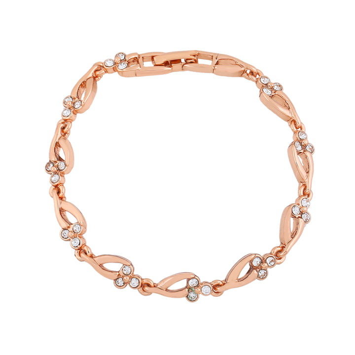 Estele Rose Gold Plated Gorgeous Bracelet with Crystals for Women