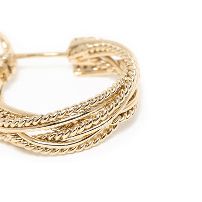 Estele Gold Tone InterTwine Designer Hoop Earrings for Women
