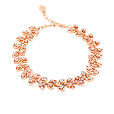 Estele Rose Gold Plated CZ Beautiful Designer Bracelet with Crystals for Women