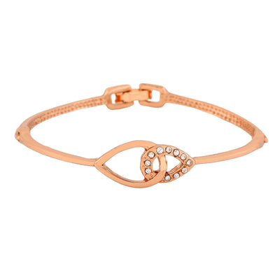 Estele Rose Gold Plated Leaf Designer Bracelet for Women