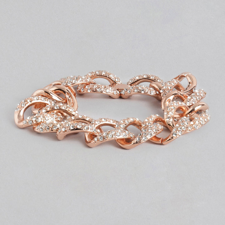 Estele Rose Gold Plated Exquisite Cuban Bracelet for Women
