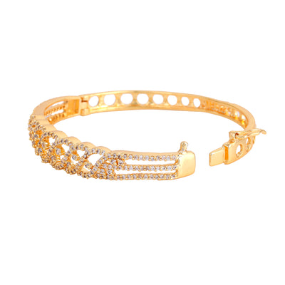 Estele Luxe Glow – Gold Plated Comfort Fit Stunning White American Diamond Bracelet for Girls & Women | A Timeless Touch of Brilliance