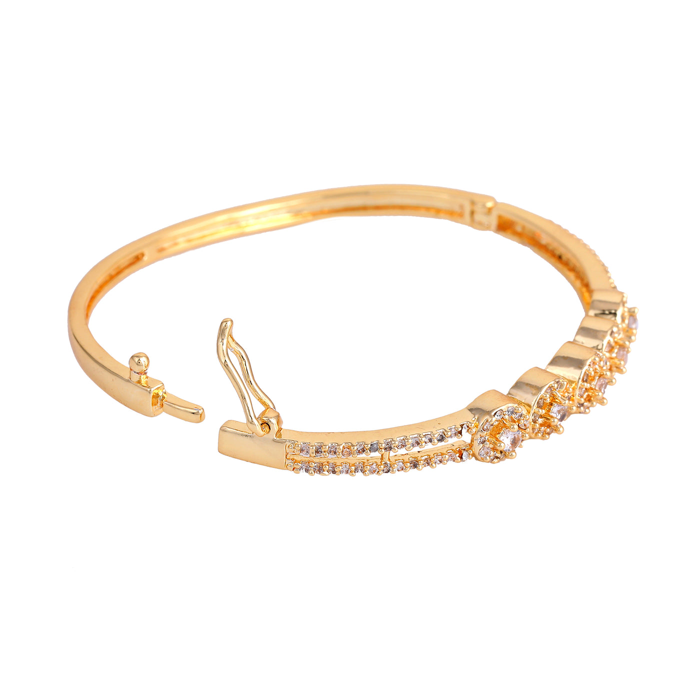 Estele Eternal Radiance: Delicate & Lightweight American Diamond Bracelet with Glossy Gold Plated for Women– A Statement of Luxury & Grace