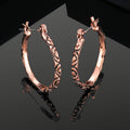 Estele Rose Gold Plated Trendy Hoop Earrings with Black Enamel for Girls/Women