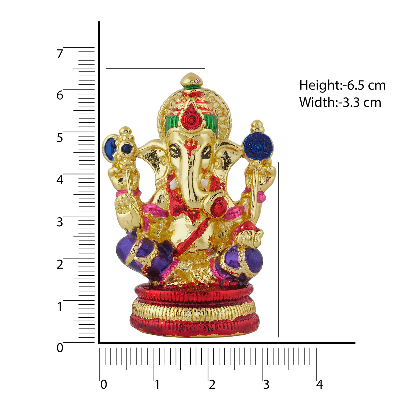 Estele Gold Plated Enamel Holy Ganesh Idol