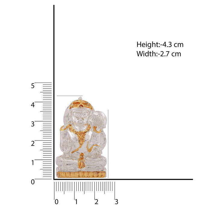 Estele Gold & Rhodium Plated Lord Hanuman Ji Idol (2TN)