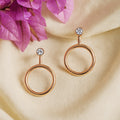 Estele Non-Precious Metal Gold Stylish Circular Design Hoop Earrings for Girls/Womens