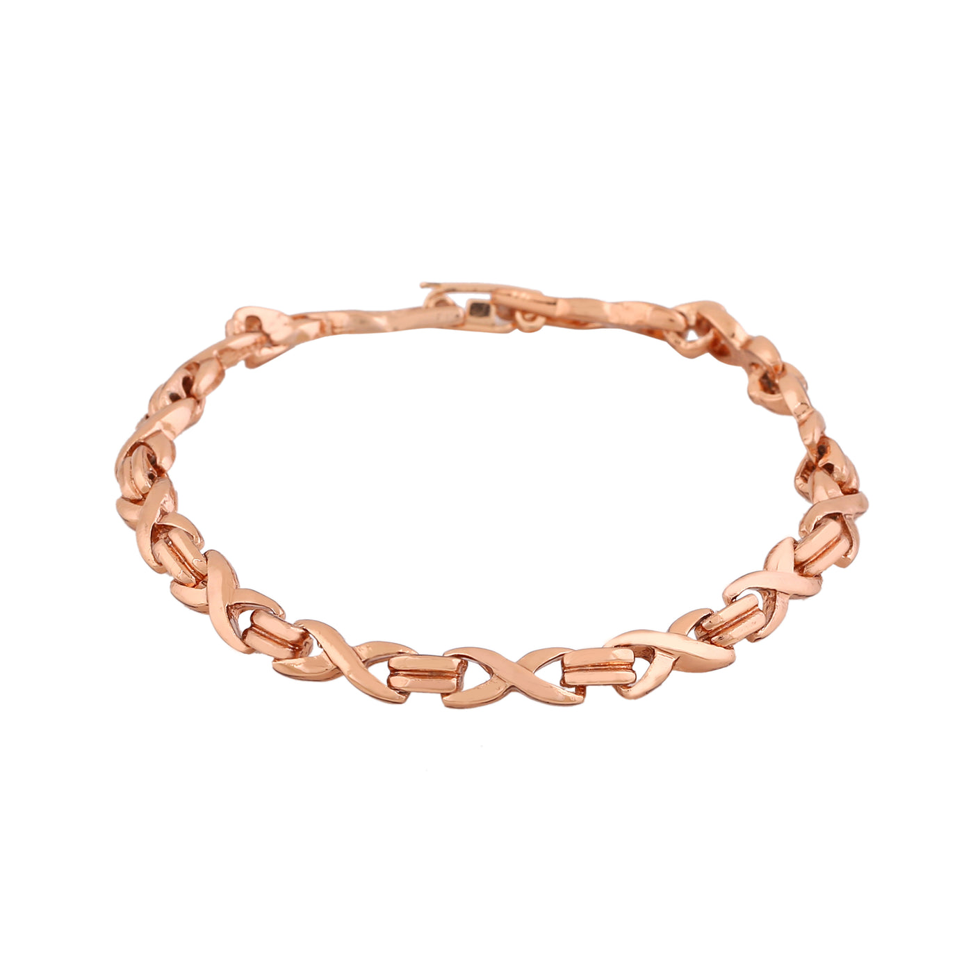 Estele Rose Gold Plated Bridged Iternity Bracelet for women