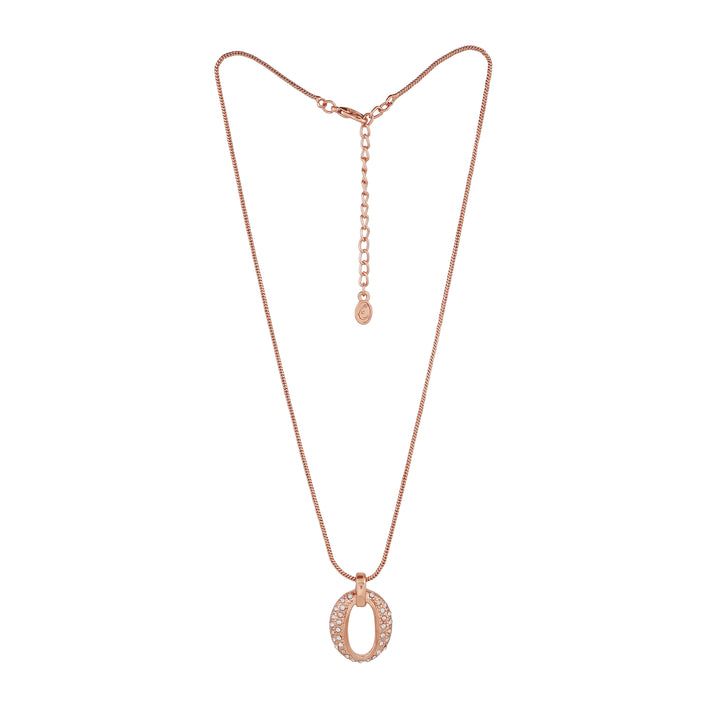 Estele Rose Gold Plated Beautiful Designer Pendant Set with Crystals for Women