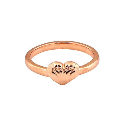 Estele Rose Gold Plated Heart Shaped Finger Ring for Women