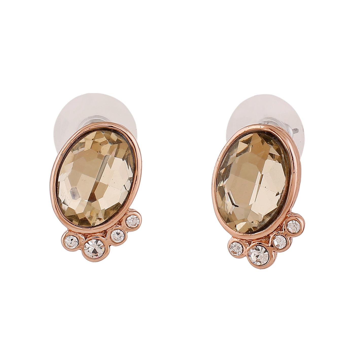 Estele Rose Gold Plated Dazzling Stud Earrings for Women