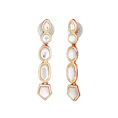 Gift Designer Kundan Long Traditional Earrings For Women